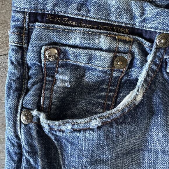 VTG Mark Ecko Jeans Mens 32x30 Y2K No 72 Times Square Blue Regular Cut Skull - Picture 4 of 15